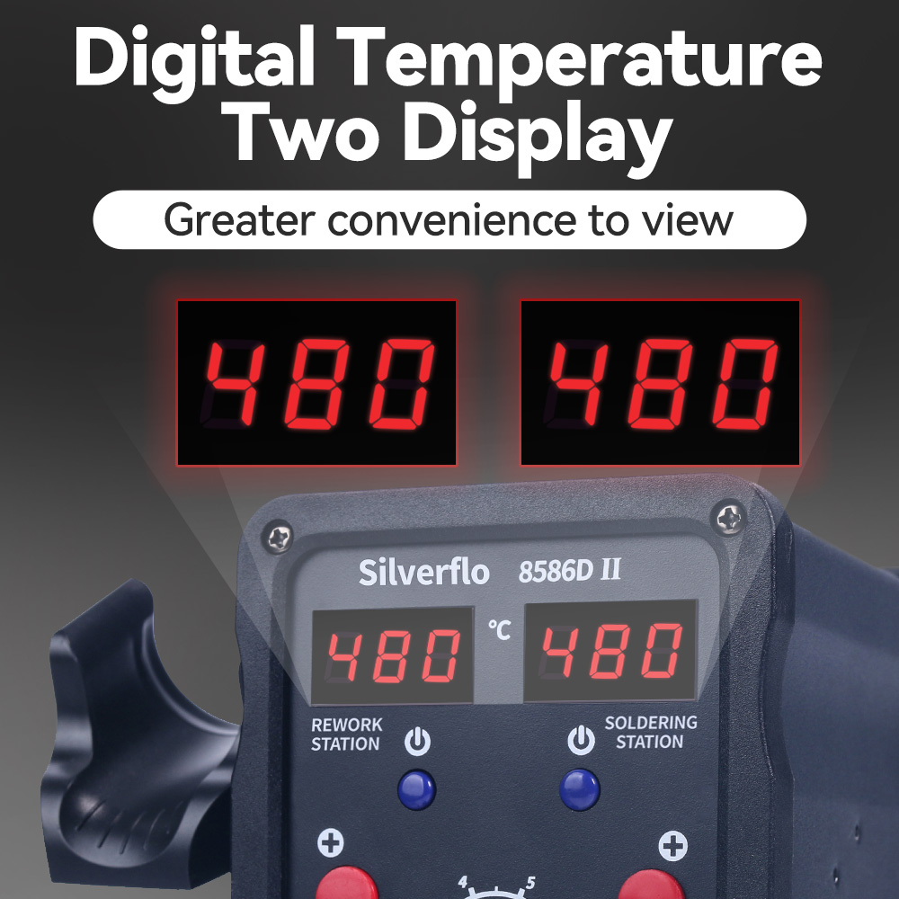 Паяльная станция Silverflo 858 – обзор и цена Smd Rework Station Hot Air Soldering 2 In 1